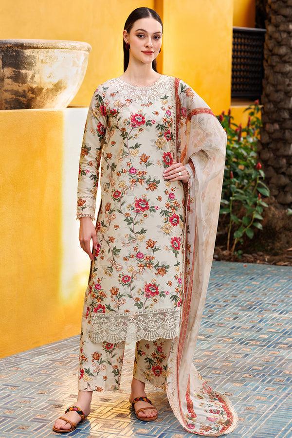 BAROUQE KHADDAR PRINTED EMBROIDERY DRESS 3 PIECE 2397