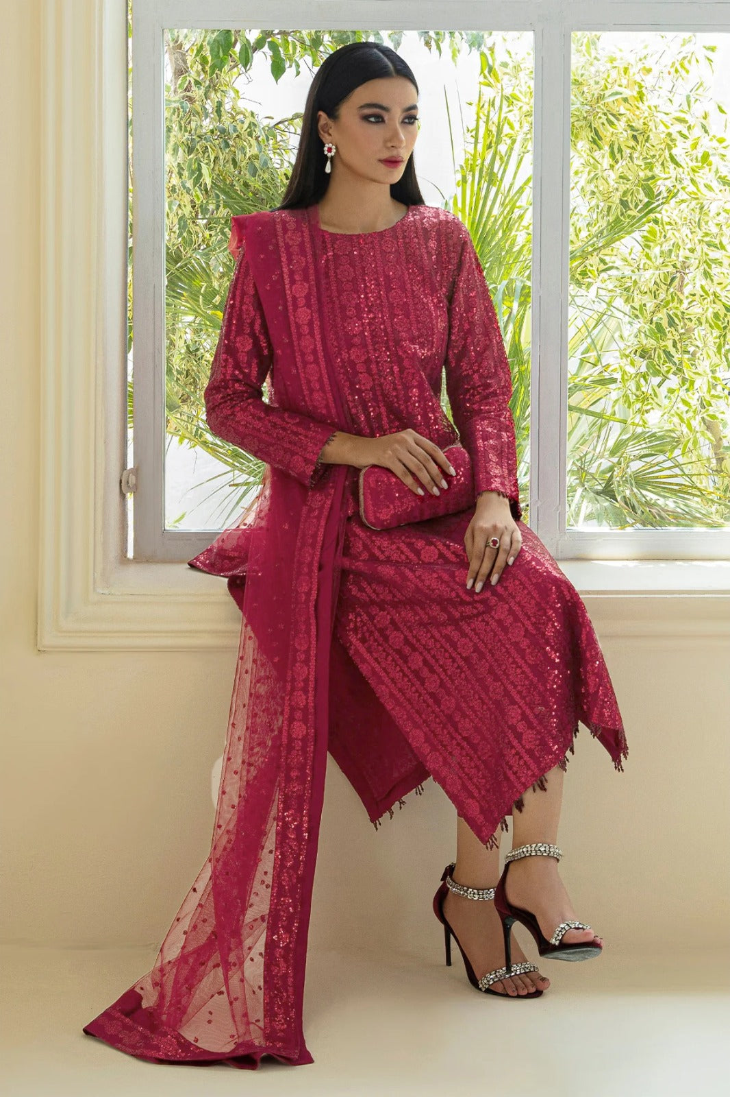 BAROOQUE SOFT NET EMBROIDERY COLLECTION 3 PIECE 2364