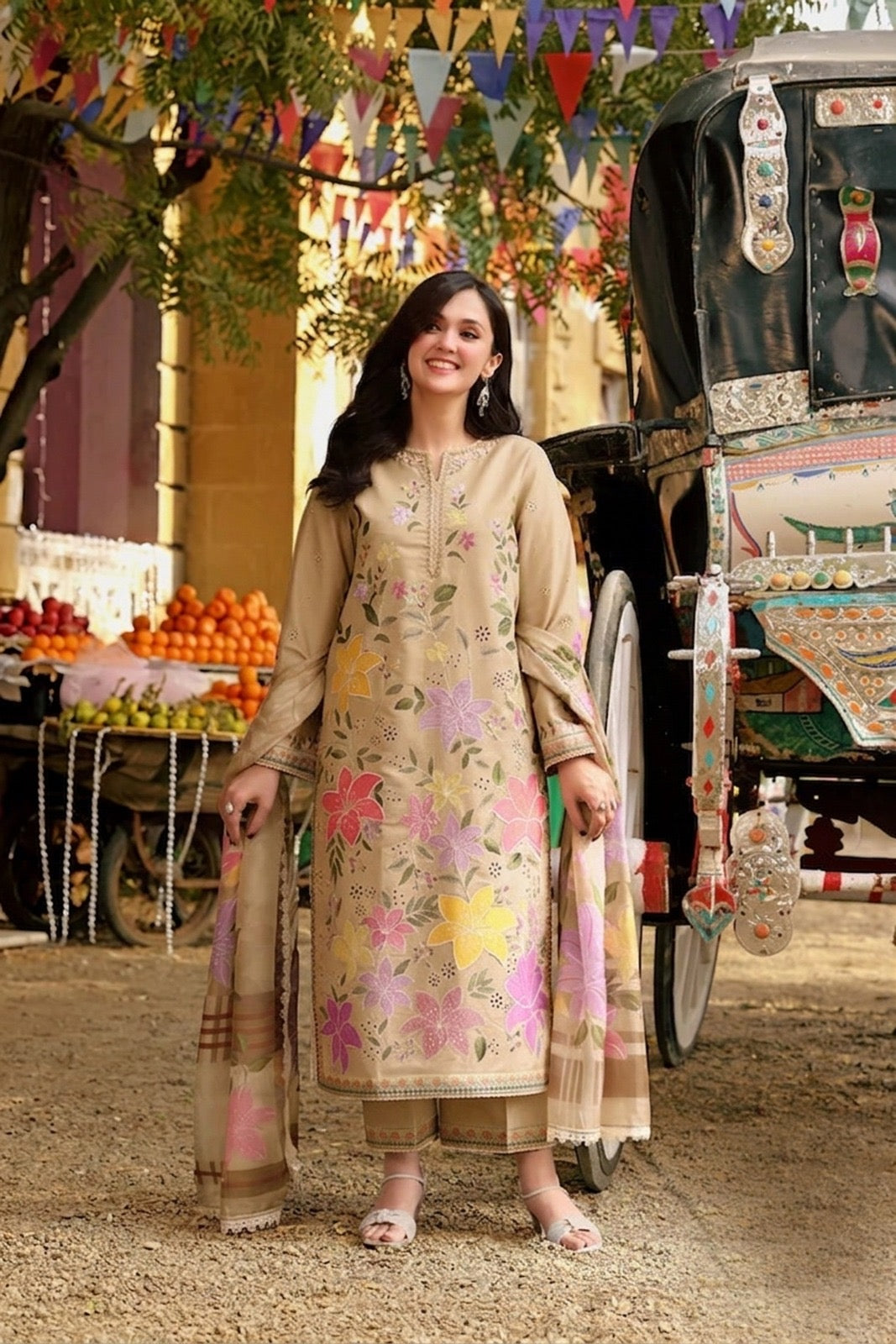 Aneelas Collection Embroidery Lawn Dress | 3-Piece