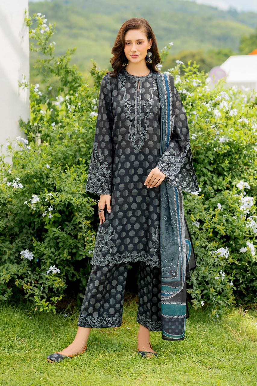 BAROUQE KHADDAR PRINTED EMBROIDERY DRESS 3 PIECE 2406