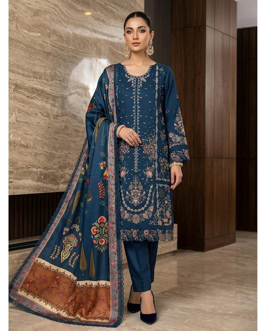 Hussain Rehar Dhanak Dress 07 Zinc