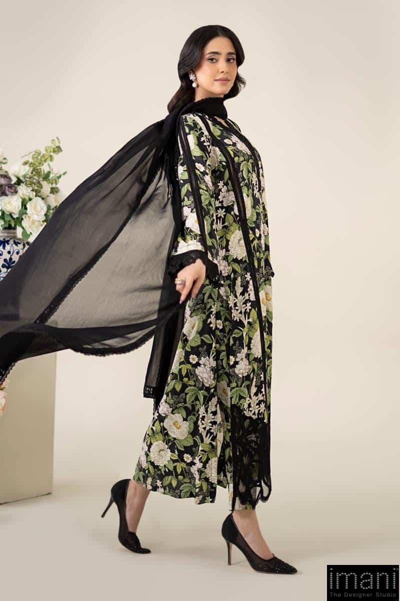 Maria B Printed Emb Dress 3 Piece 5018