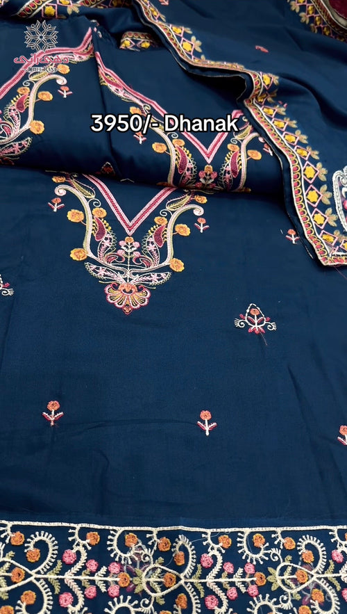 Bin illyas Dhanak Winter Embroidered 3 Piece.Dress online