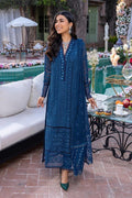Buy AZURE Embroidered Chiffon Dress - 3 PIECE Unstitched - Dhee Rani