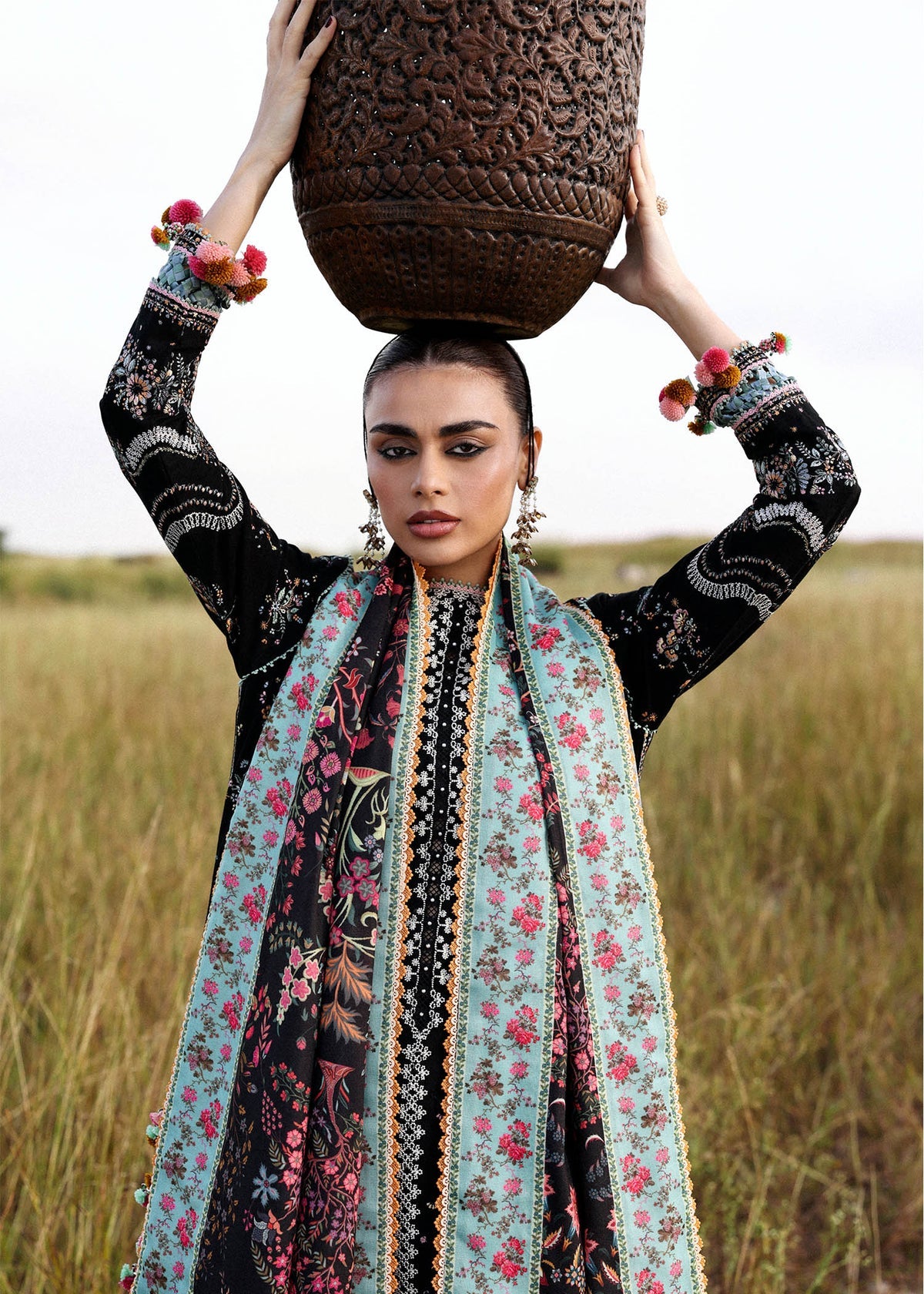 Buy Hussain Rehar Lawn Embroidery Dress 3-Piece Unstitched - Dhee Rani