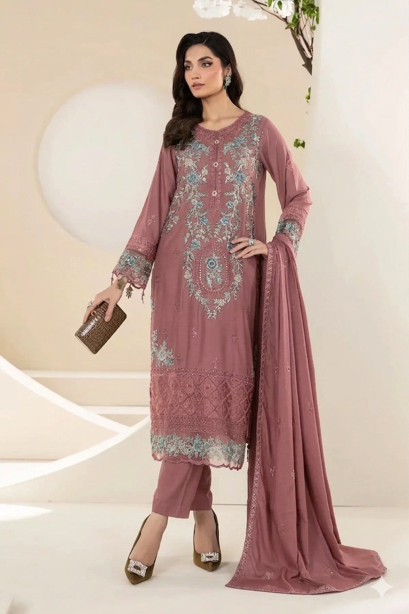 Buy MARIA B Unstitched Printed Lawn Embroidery Dress 3 Piece - dheeranipk.com