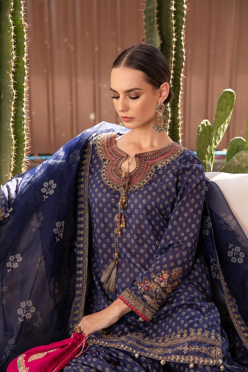 Buy Printed Embroidered 3 Piece Dress Unstitched Lawn Maria B - dheeranipk.com