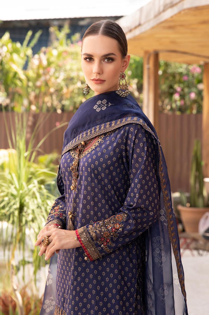 Buy Printed Embroidered 3 Piece Dress Unstitched Lawn Maria B - dheeranipk.com