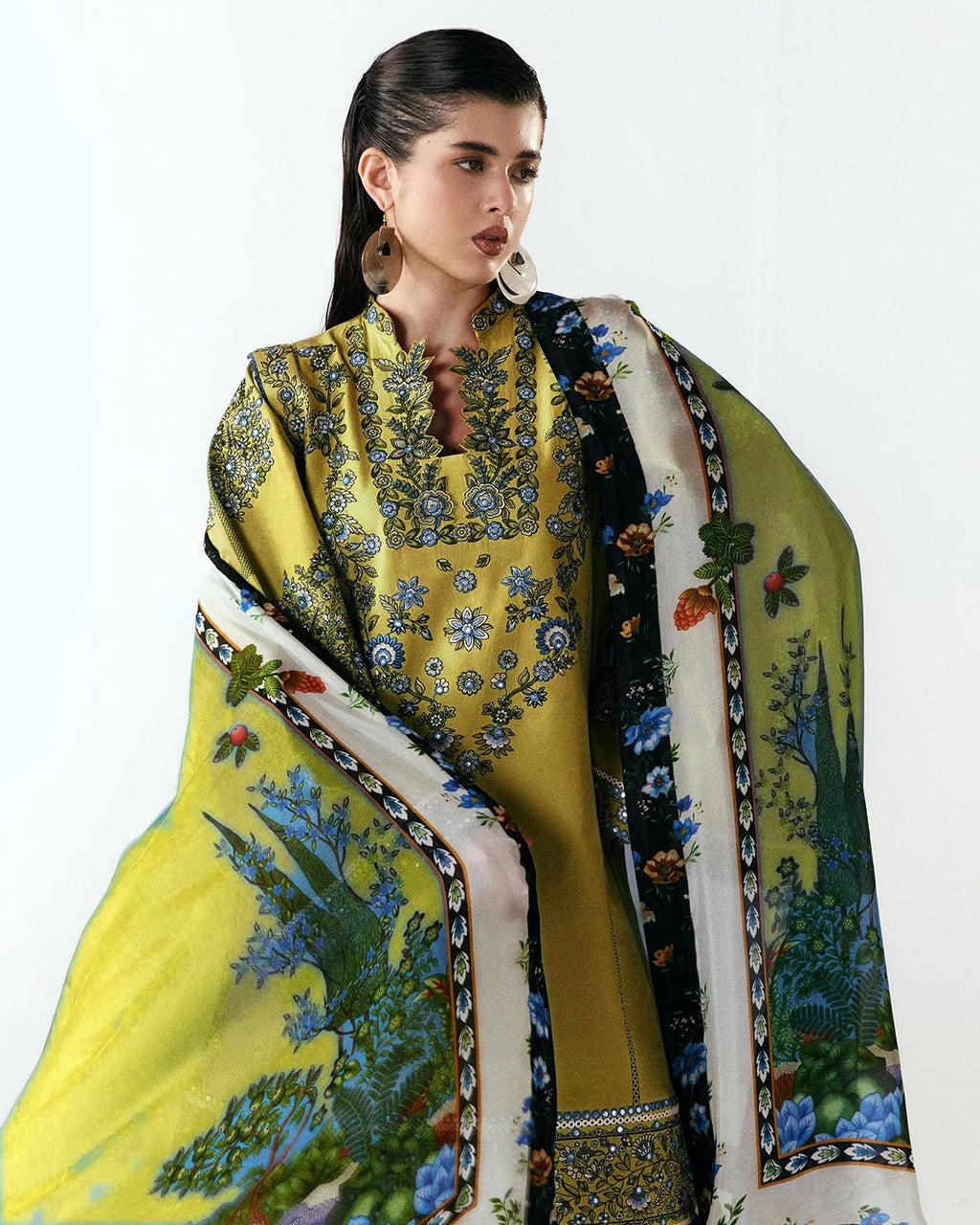 Hussain Rehar Dhanak Embroidery Dress