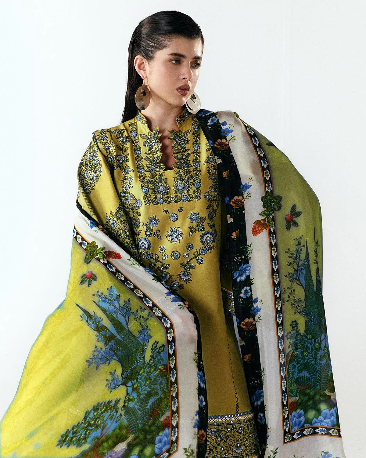 Hussain Rehar Dhanak Embroidery Dress