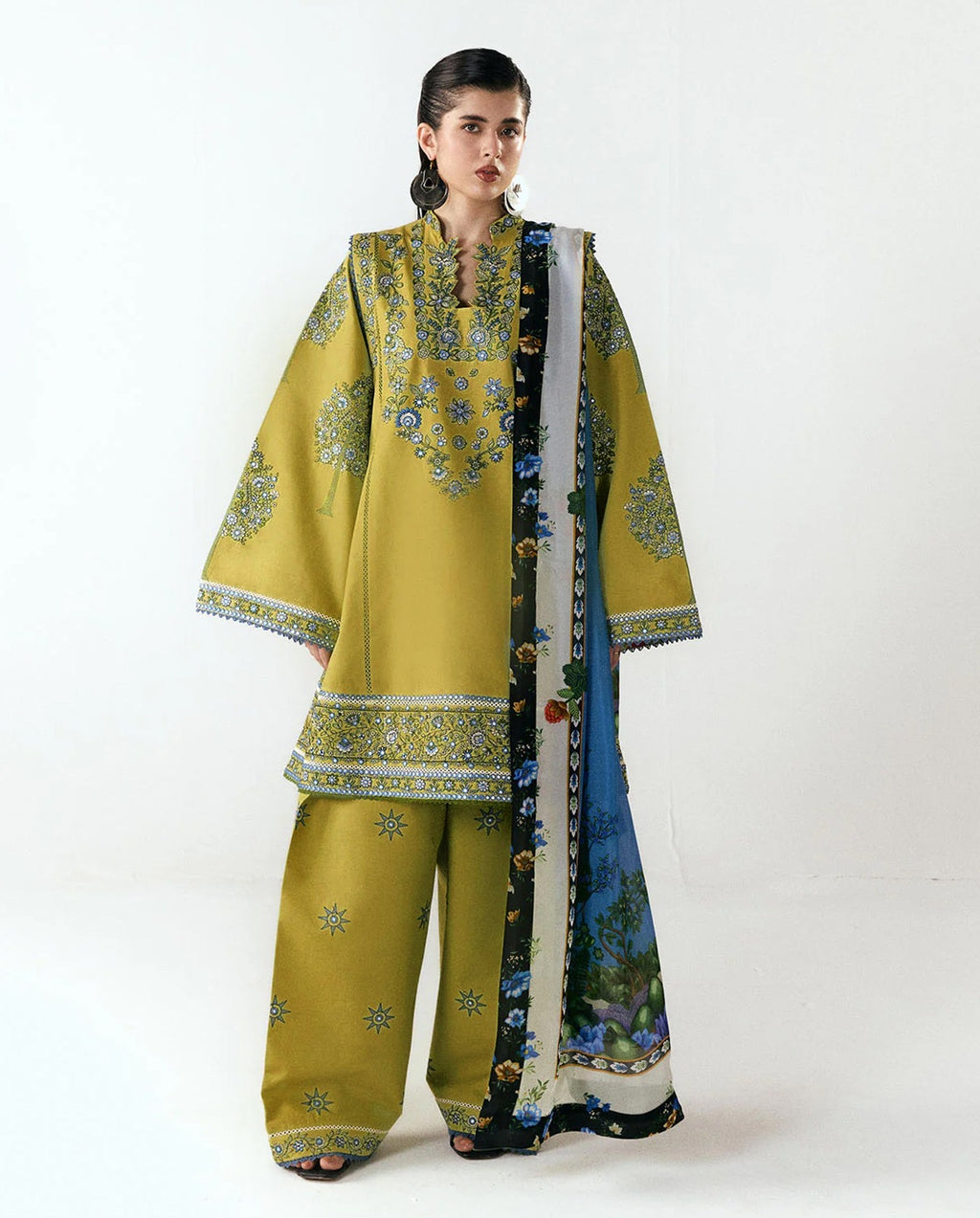 Hussain Rehar Dhanak Embroidery Dress