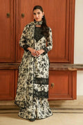 Aneelas Printed Emb Dress 3 Piece