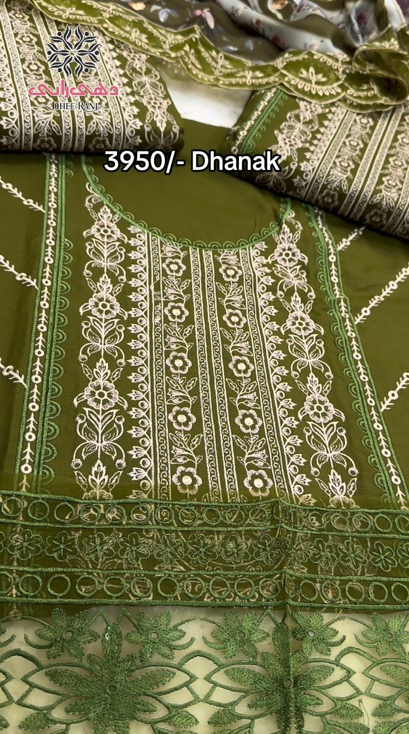 Maria B Dhanak Embroidery Dress - 3 Pcs