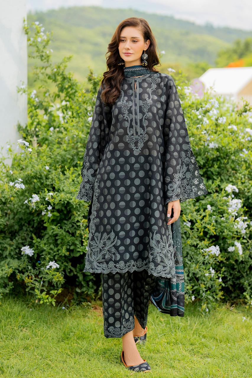 BAROUQE KHADDAR PRINTED EMBROIDERY DRESS 3 PIECE 2406