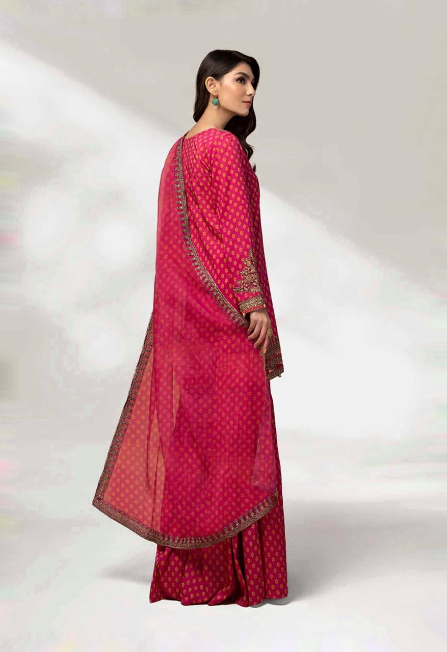 MARIA B LAWN PRINTED EMBROIDERY DRESS 3 PIECE UNSTITCHED 2142