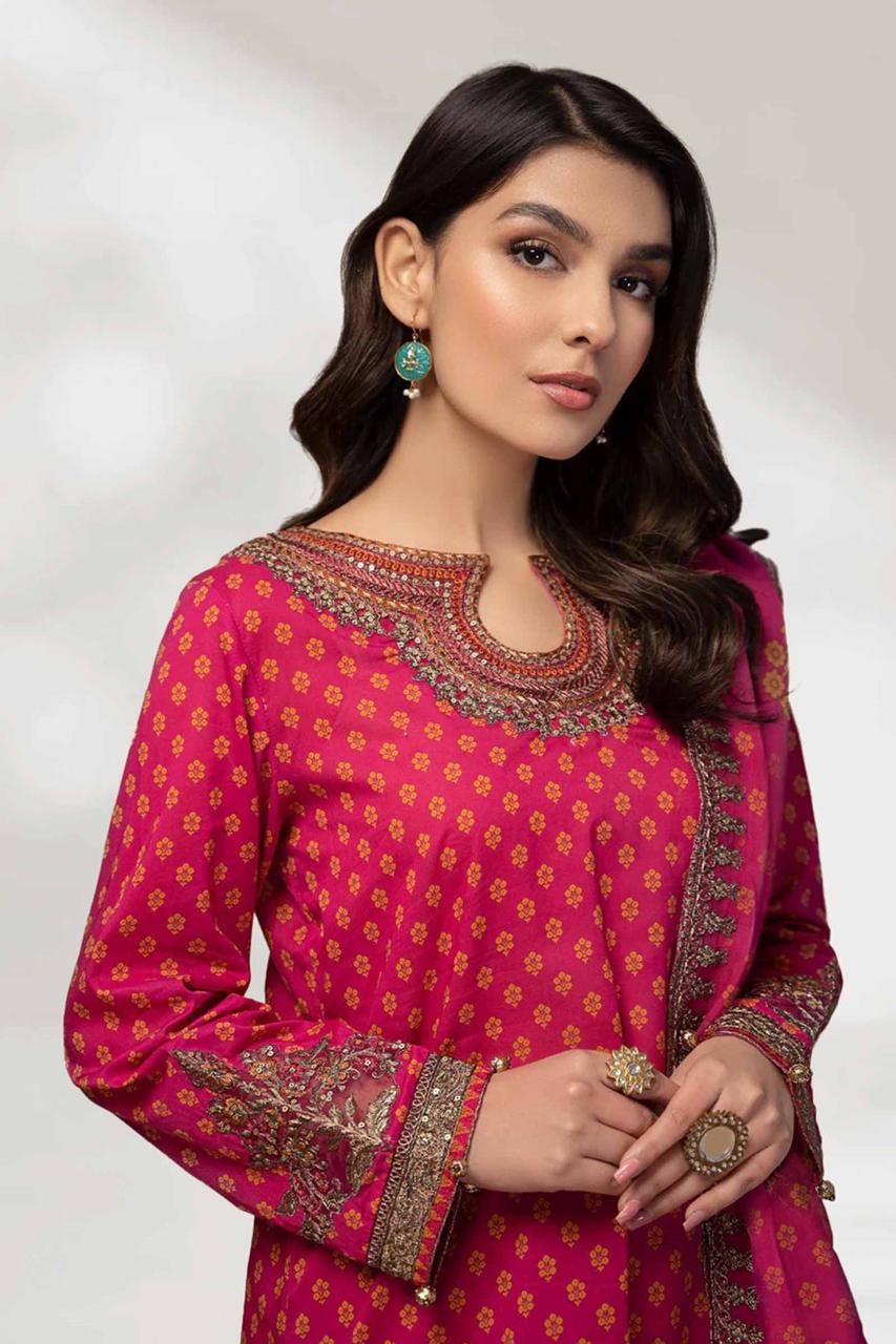 MARIA B LAWN PRINTED EMBROIDERY DRESS 3 PIECE UNSTITCHED 2142