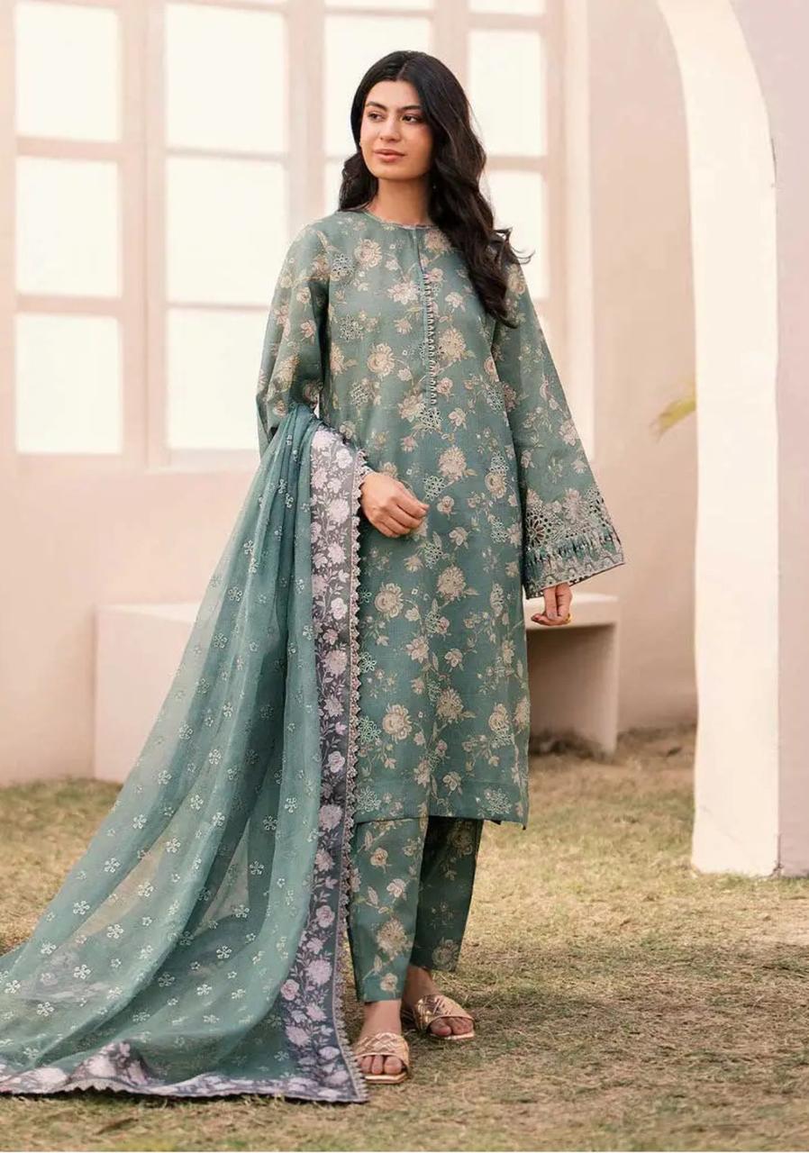 BAROQUE LAWN PRINTED EMBROIDERY DRESS 3 PIECE UNSTITCHED 2102